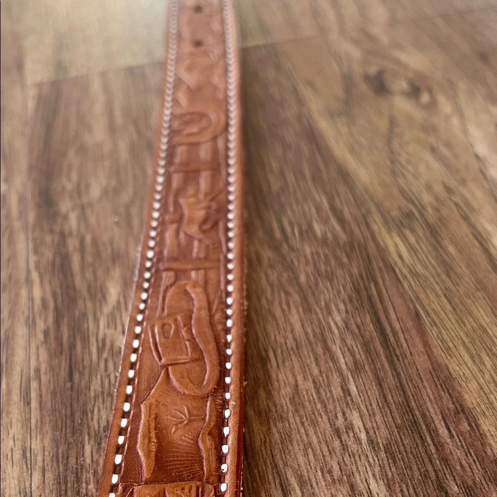 Children's Brown Belt with Silver and Gold Buckle